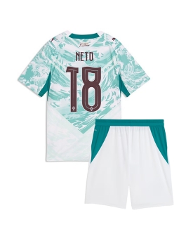 Billige Fotballdrakt Portugal Pedro Neto #18 Replika Bortedraktsett Barn VM 2026 Kortermet (med bukser)